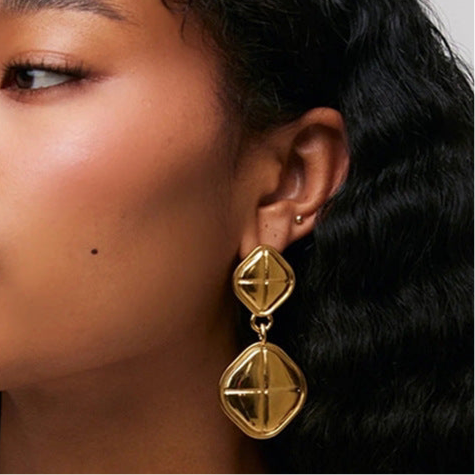 Gold Pendant Earrings