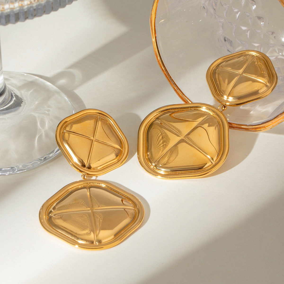 Gold Pendant Earrings