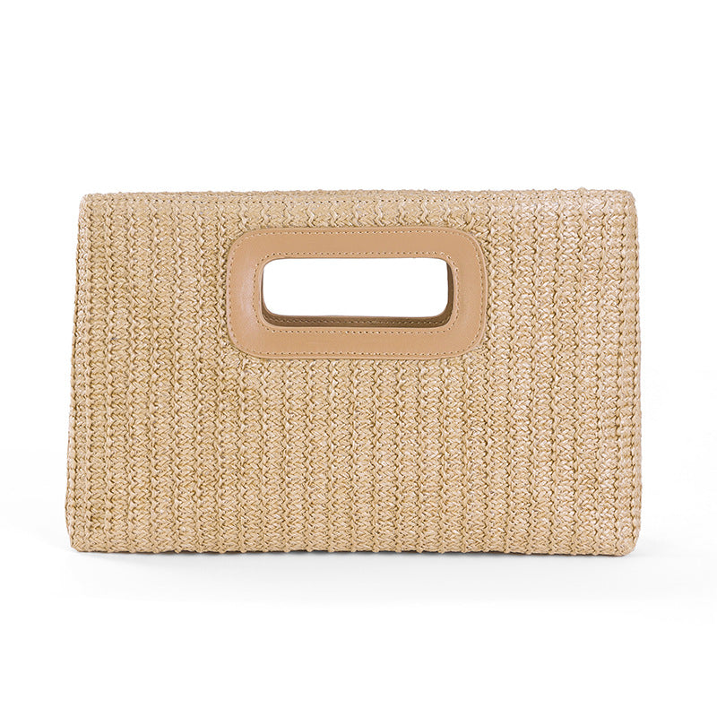 Lilly Straw Clutch Detachable Chain