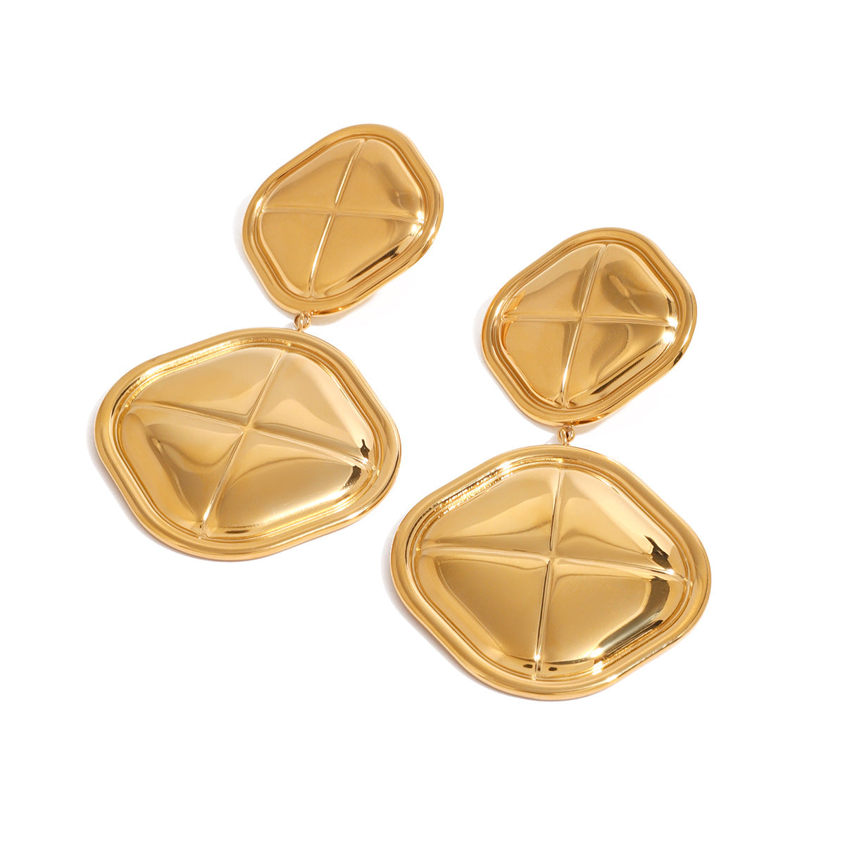 Gold Pendant Earrings