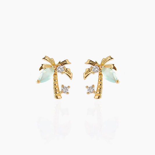 Beach Coconut Tree Stud Earrings