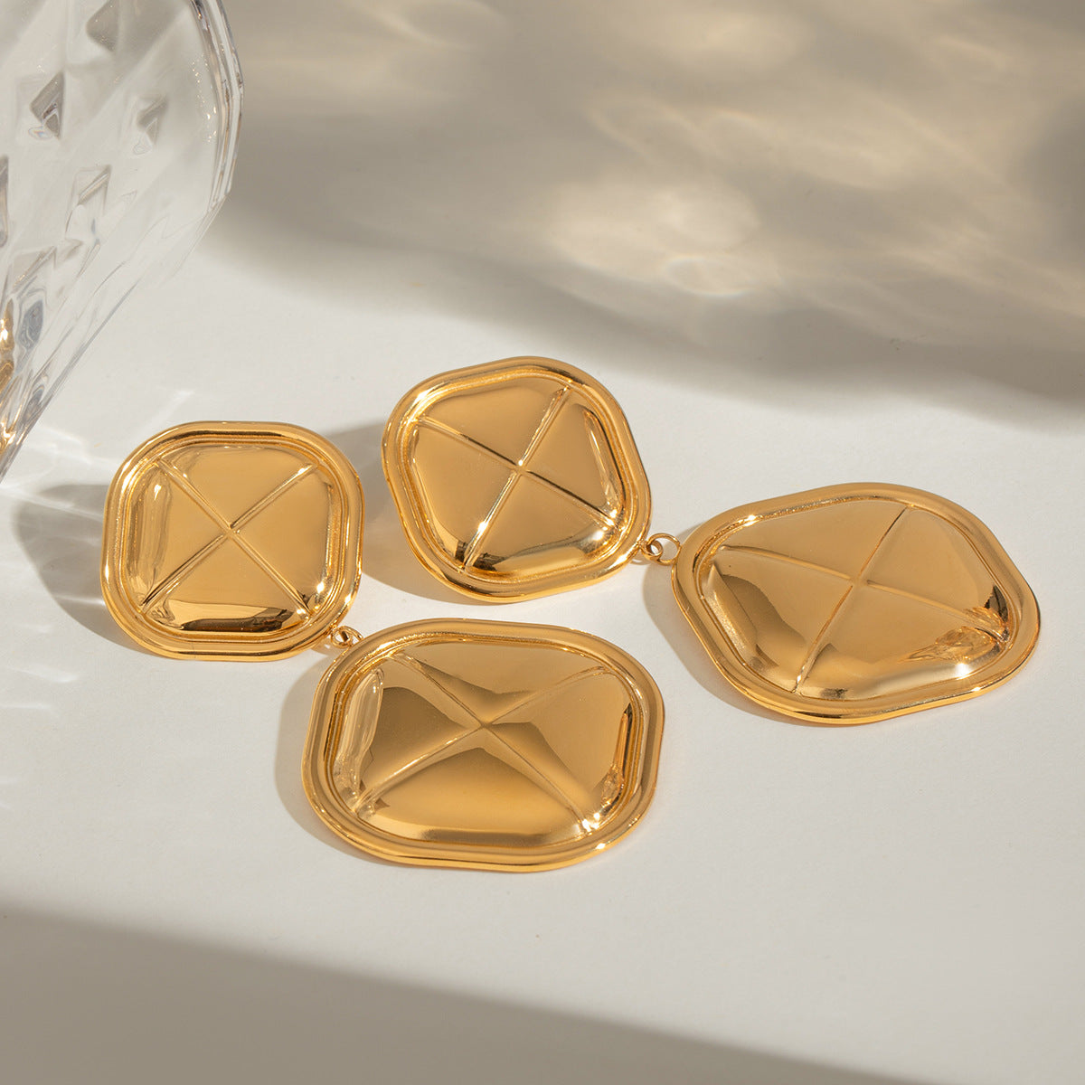 Gold Pendant Earrings