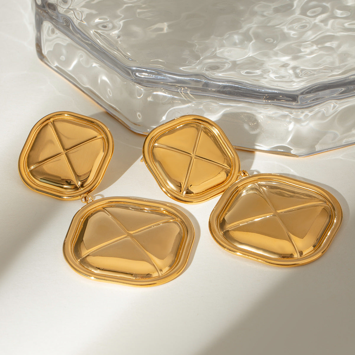 Gold Pendant Earrings