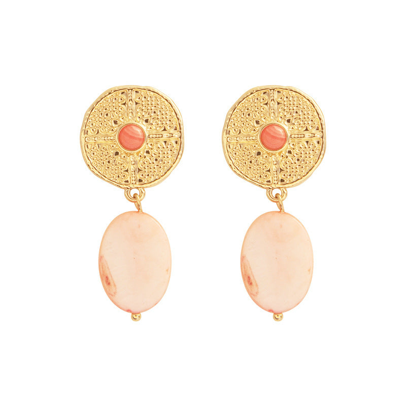 Gold & Rose Ethnic Style Earrings