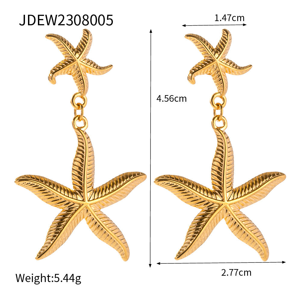 June Gold Starfish Earrings