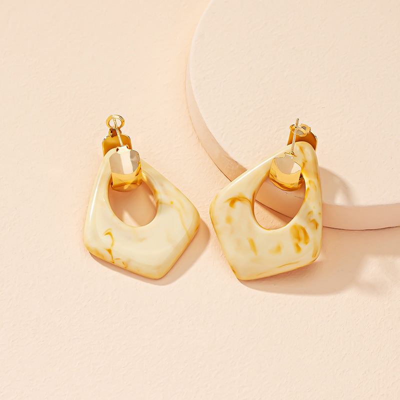 Marble Golden Retro Earrings