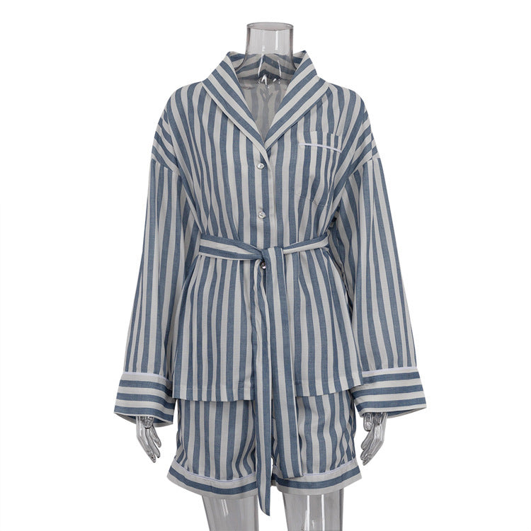 Ava Striped Resort Shirt + Shorts Set