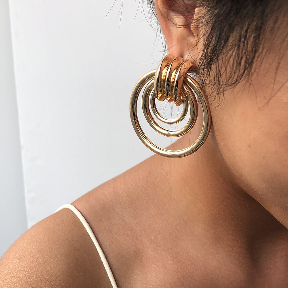 Gold Multi-layer Earrings