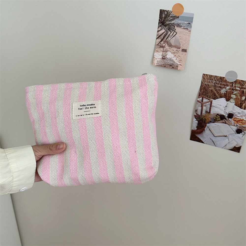 Striped Chic Make-up Bag