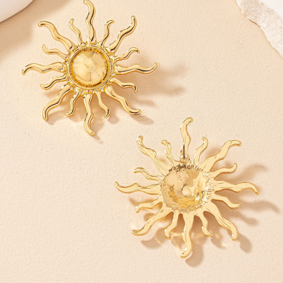 Gold Sun Earrings