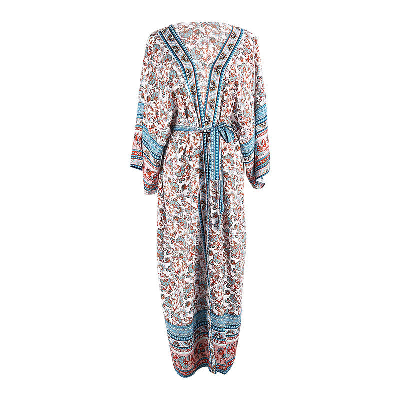 Elin Floral Bohemian Kaftan Robe