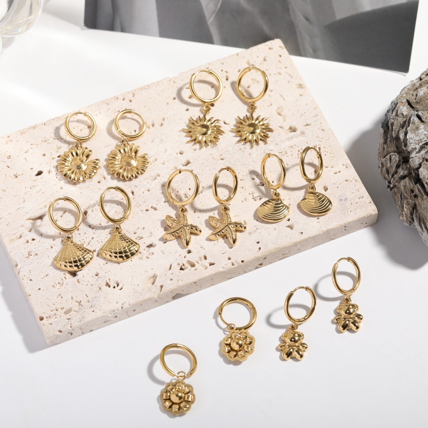 Sea Side Golden Ear Rings