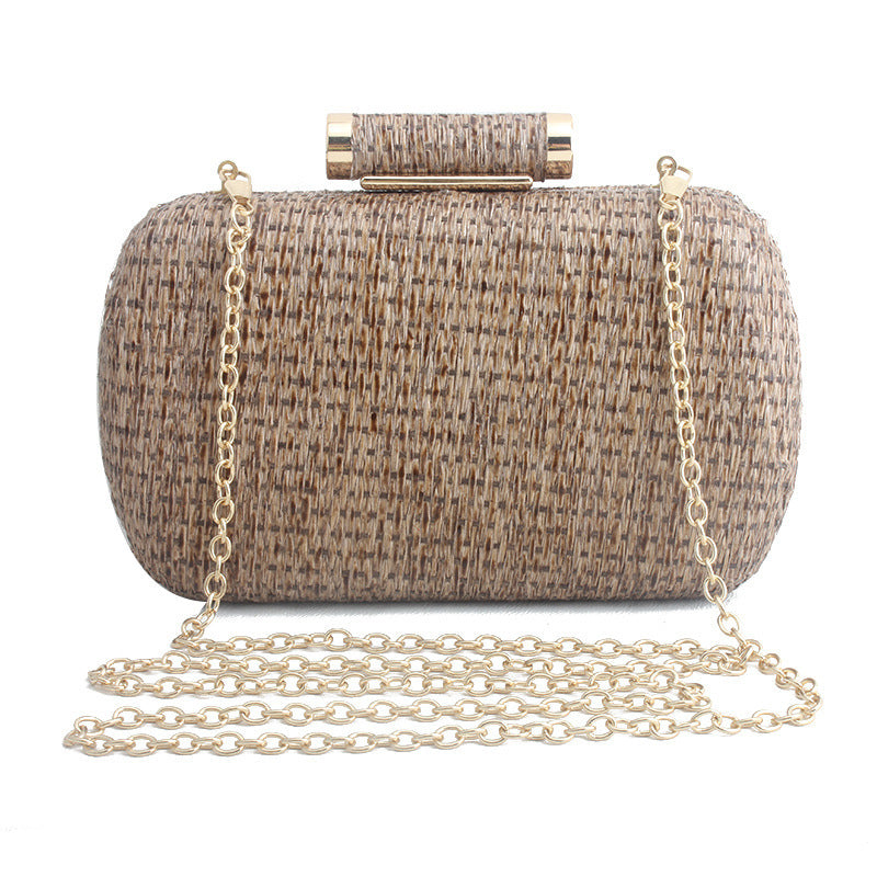 Handwoven Clutch Bag With Chain