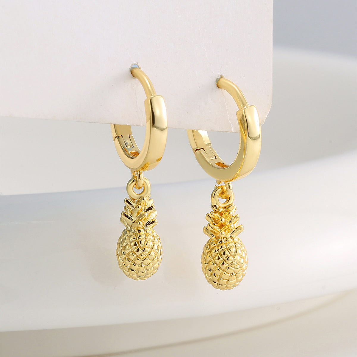 Gold Pineapple Earrings