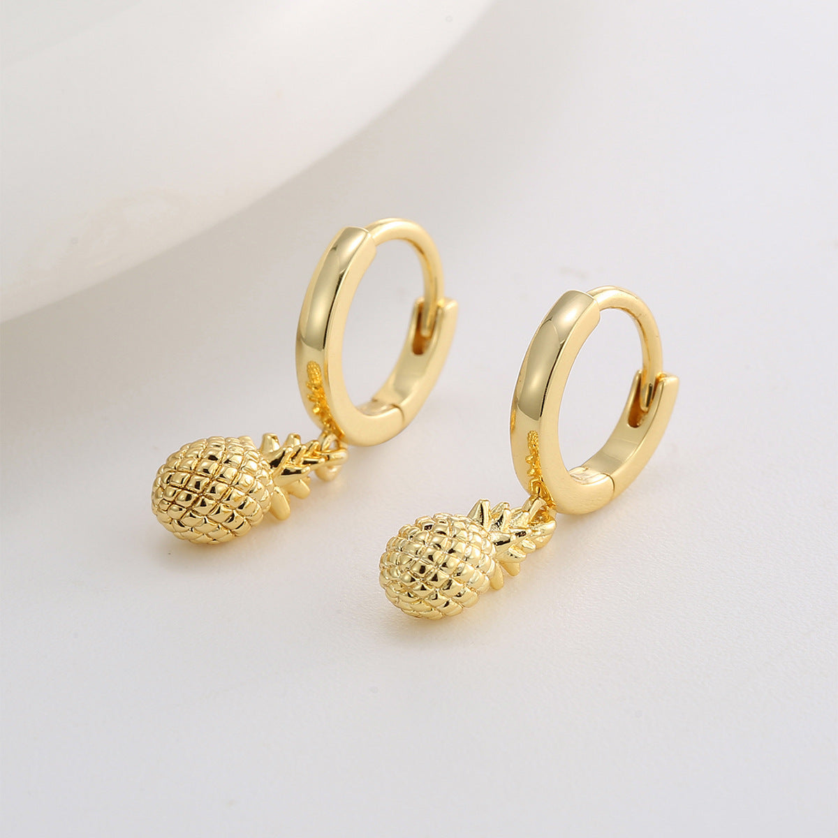 Gold Pineapple Earrings