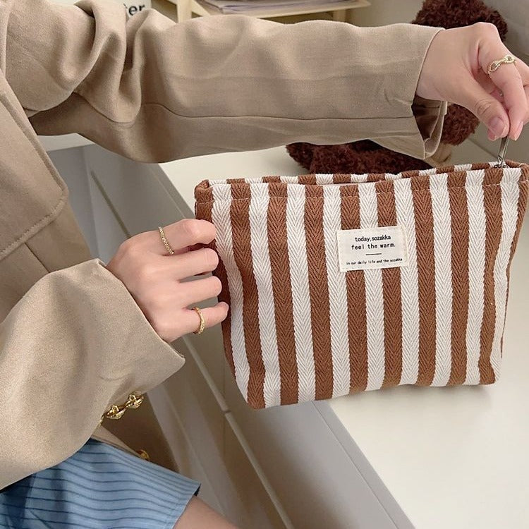 Striped Chic Make-up Bag