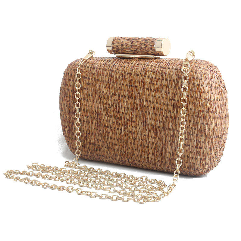 Handwoven Clutch Bag With Chain